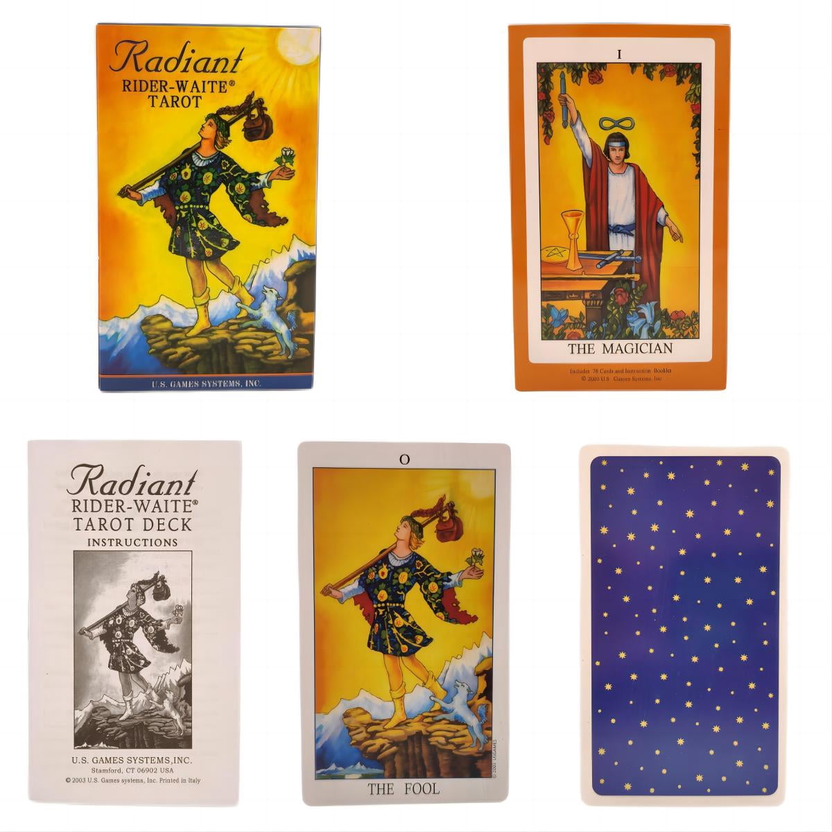 Hot Sale Cards 12X7cm Radiant Wise Spirit Tarot With Paper Introduction Divination Party Entertainment Board Games Playing Cards