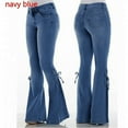 thumbnail image 1 of Hot Sale! Clearance! Jeans Women Elastic Bow Pant Denim Cut Boot Summer Loose Casual Plus Women's Jeans Light Blue M, 1 of 1