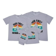 SPENTOPER Hot Sale!! Daddy and Me Family Matching Outfits Mama Papa Mini Letter T Shirt Tops Father's Day Shirts Mother Father Dad and Son Baby Family Photoshoot Clothes Set Gray