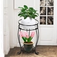 thumbnail image 1 of Hot Sale! Dusknt Flower Pot Rack, Shelf Porch Supports Garden 19.3 Stand Stand Container Balconypatio Inch Indoor Metal Round Container Rackfor Tier Tall Outdoor 2 Rack, 1 of 9