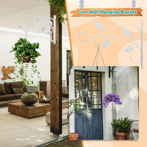 Hot Sale! Dusknt Flower Pot Rack, Wall Type Plant Hook Hanging Plant Bracket Iron Plant Wall Hanger for Flower Pot