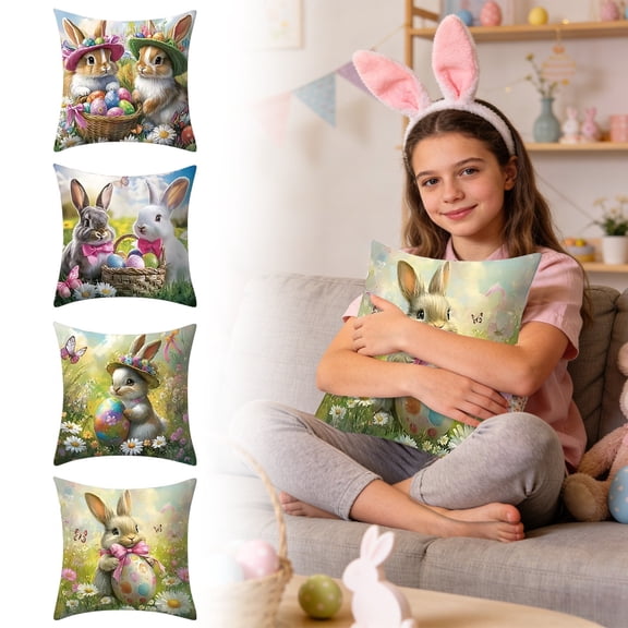 Hot Sale! Easter Décor, Summer Decorative Cover Floral Lumbar Support Cushion for Sofa Bed Little Sleepy Heads Toddler Pillowcase Pillowcase