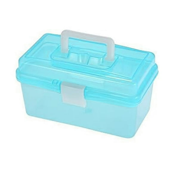 Hot Sale! Fdelink Craft Storage Container Clear Plastic Art Storage Box Watercolor Oil Painting Multipurpose Case Portable White Purple Green, 1*Plastic Tool Boxstorage Case