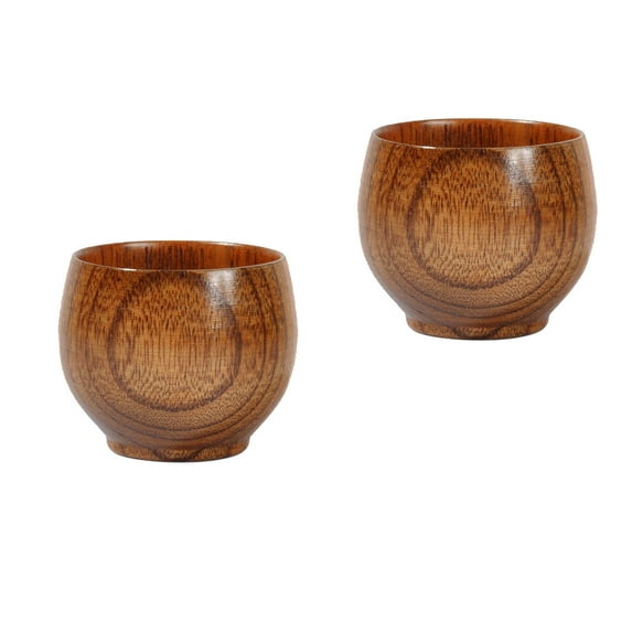 Hot Sale! Fdelink Milk Coffee Mug Natural Wooden Tea Juice Beer 2Pc Water Handmade Cup Kitchen,Dining & Bar, 2X Wooden Cupkitchen Cups