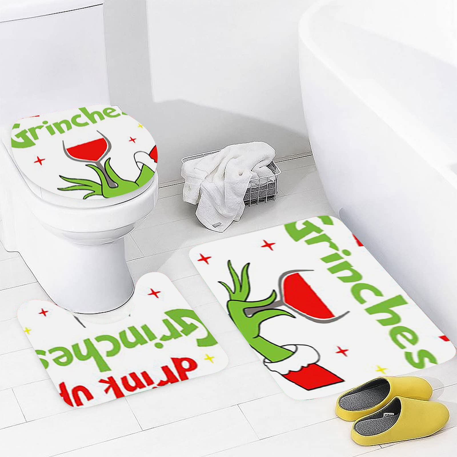 Hot Sale! Grinch Bathroom Decor Mats,Grinch Christmas Decorations ...