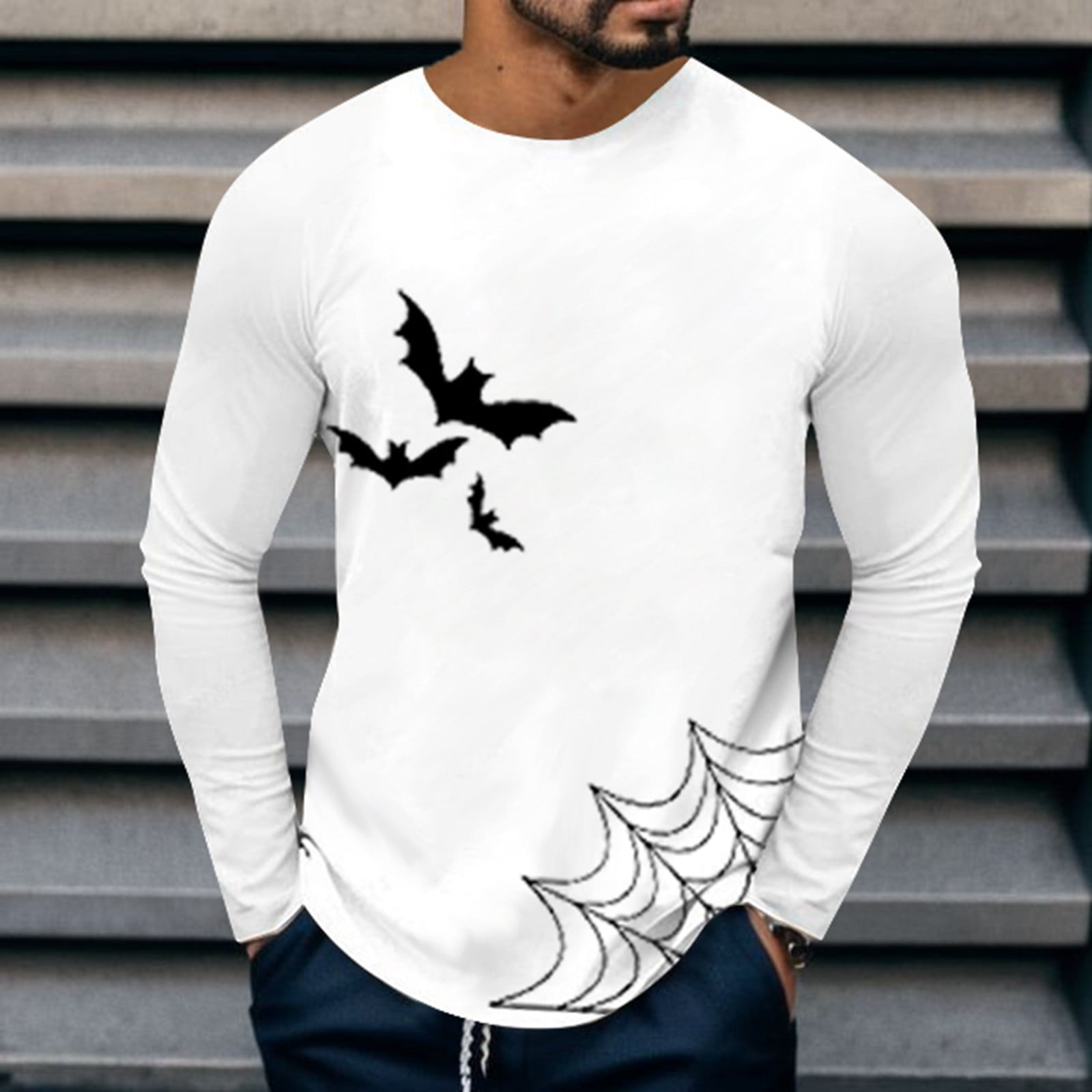 Hot Sale!!Halloween Costumes for Men Halloween Men'S Bat Printed Long