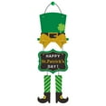 thumbnail image 1 of Happy St Patricks Day Door Decorations Irish Decor Hanging Welcome Sign with Gold Coin Jar Leprechaun Feet,for Front Porch Door Wall Home Decor,Irish Door Decoration, 1 of 8
