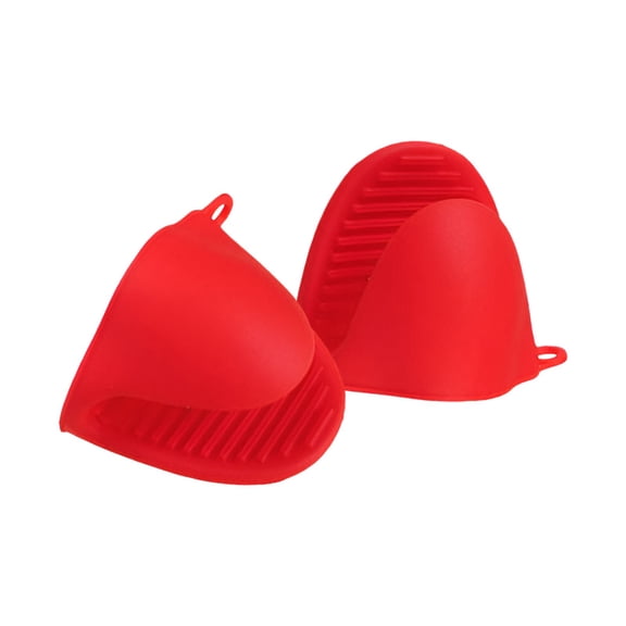 Hot Sale!Kaireo Thickened Silicone Anti-Scalding Finger Cots,Red,Silicone Oven Heat Pot Holder,Cute Kitchen Mittens Silicone Pinch Grip Oven Rubber Gloves for Fryer Baking Colorful