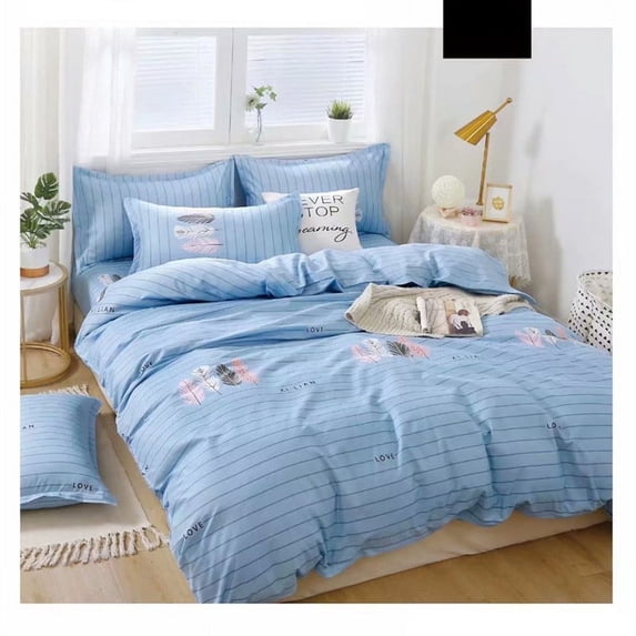 Hot Sale Newly Fashion Blue Bedding Cover Suit With Pillowcase Boy Girl Home Textiles Bedroom Decoration,Queen (90"x90")