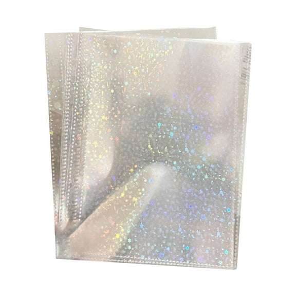 Hot Sale!Oimcto A5 Laser Star Card Album G,Sleeves for 6 Ring A5 Photocard Sleeves Double 4 Pocket Photo Pages Top Loading Photo Sheet Protector,6-Ring Binder,Top Loading Photo Sheet Protector