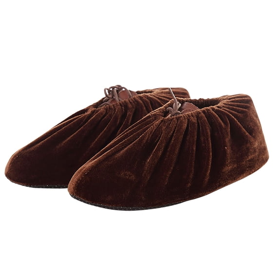 Hot Sale!Oimcto Indoor Velvet Shoe Covers,Washable and Reusable,Thickened,Non-Slip,Wear-Resistant,Sound-Absorbing and Warm,A-Coffee Color.,Thickened Sound-Absorbing Warm Slippers
