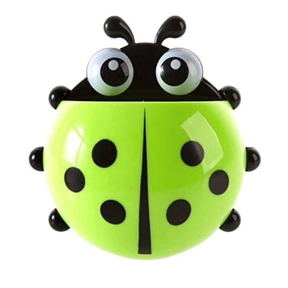 Pedty Ladybug Toothbrush Holder*1,Creative Cute Cartoon Kids Wall Suction Cup Mount Toothbrush Toothpaste Holder Pencil Pen Container Box Travel Organizer Plastic Pocket Storage Organizer
