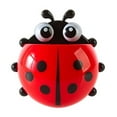 thumbnail image 1 of Pedty Ladybug Toothbrush Holder*1,Creative Cute Cartoon Kids Wall Suction Cup Mount Toothbrush Toothpaste Holder Pencil Pen Container Box Travel Organizer Plastic Pocket Storage Organizer, 1 of 7