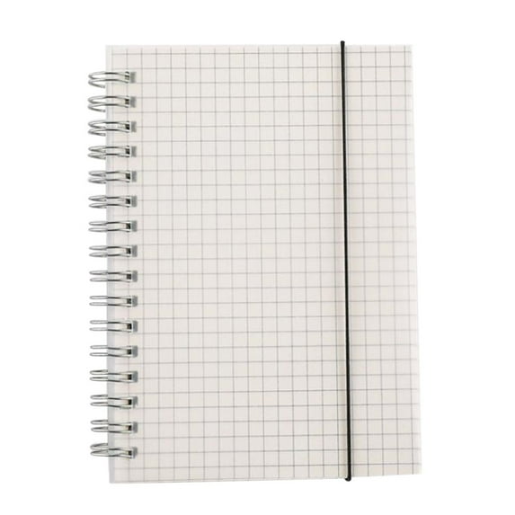 Transparent Frosted Coil Notebook Book Grid Blank Horizontal Dot Matrix Notebook (A6 Grid),Transparent Frosted Cover Coil Blank Line Lattice Journal Diary Notebook,Writing Notebooks & Sketch Books