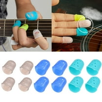 Hot Sale! Plertrvy 4Pcs/Set Anti Slip Silicone Fingertip Protectors Guitar Finger Guards Finger Caps For Stringed Instruments Guitar Mandolin Counting Sewing, Guitar Finger Hoops 4Pc, Lady Fingertips