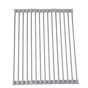 Roll Up Dish Drying Rack Over The Sink Dish Kitchen,Drying Rack Kitchen Rolling Dish Drainer, Foldable Sink Rack Mat Stainless Steel Wire Dish Drying Rack for Kitchen Sink Counter Storage