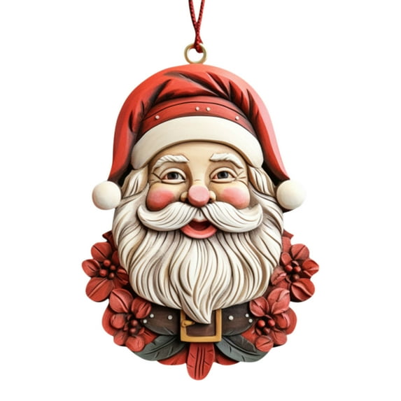 Santa Claus Christmas Tree Ornaments,Funny Hanging Santa Claus Figurines with Rope, Cute Resin Santa Claus Ornaments for Christmas Tree Decorations Party Holiday Home Office Supplies