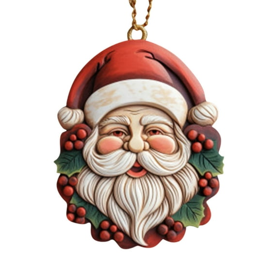 Santa Claus Christmas Tree Ornaments,Funny Hanging Santa Claus Figurines with Rope, Cute Resin Santa Claus Ornaments for Christmas Tree Decorations Party Holiday Home Office Supplies