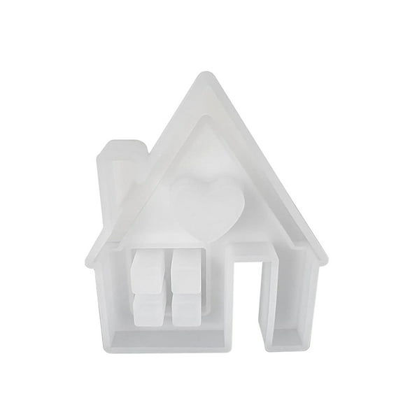 Silicone Molds Casting Molds Houses Candle Molds with Window,Heart,Home Mold,House Silicone Candle Molds,Clay Molds,Soap Moulds,Epoxy Resin Molds,for Making Candle,Baking,DIY Crafts