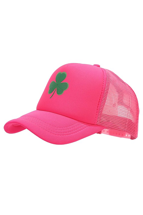 Hot Sale!! St. Patrick's Day Shamrock Hat - Irish Clover Baseball Cap, Green Day Lucky Adjustable Hats Men Breathable Mesh Summer Hat Newsboy Beret Cap Cabbie Flat Cap Black One Size