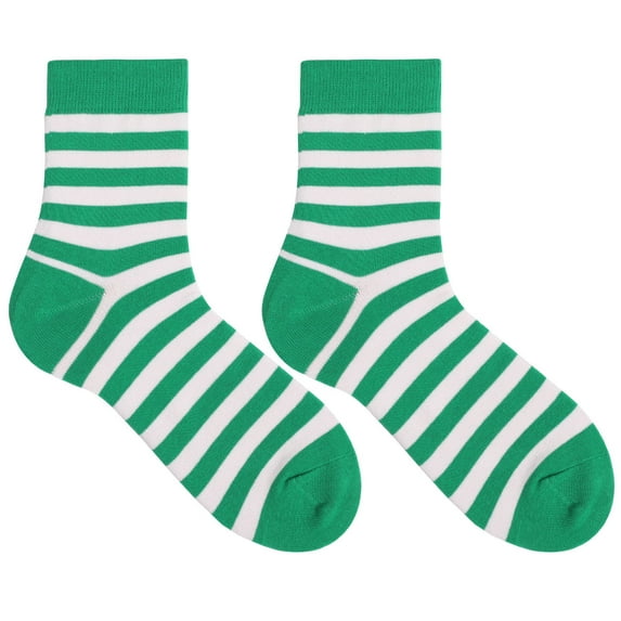 Hot Sale!! St. Patrick's Day Socks for Women and Mens Novelty Black Green Shamrock Stripe Irish Crew Dress Socks for Women Gift Green Printed Thick Cotton Saint Holiday Comfortable Medium Socks