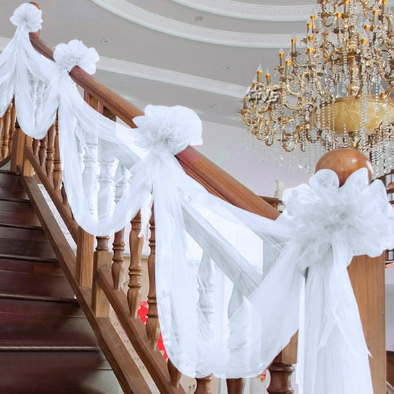 Hot Sale!TAKTUK Chair Sashes,Chair Covers,Wedding Birthday Party Decorations Bridal Shower Decorations Stair Chair Decoration Yarn 48cmx10m Packing,Wedding Decor,Home Decor