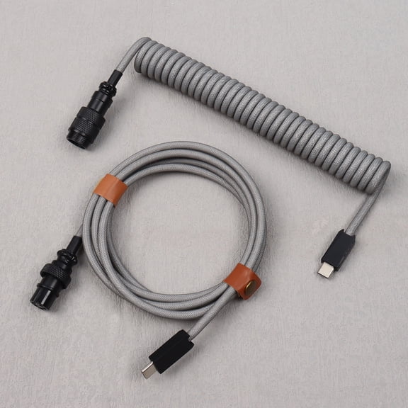 Hot Sale USB C to C Long Coiled Extension Cable with GX16 Aviator Connector for Mechanical Keyboard Laptop