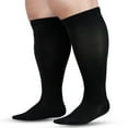 thumbnail image 1 of Uooqdmx Compression Socks, Compression Running Socks, Athletic Socks, Wide Calf Compression Socks and Men Circulation Plus Size Knee High Support Stockings, Cotton Socks, Black XXL, 1 of 2