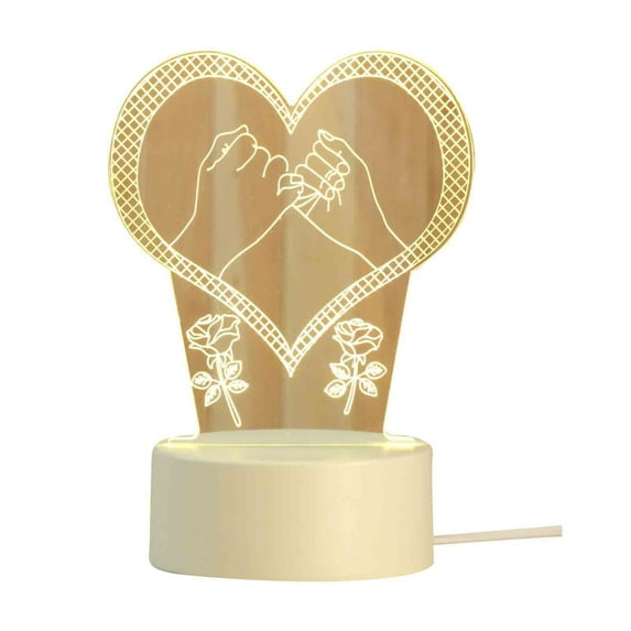 Hot Sale!Valentines Day Gifts for Anniversary Couple,Personalized Heart Acrylic LED Night Light,Valentines Day Gifts for Him Her Boyfriend Parents Women Men,Valentines Day Decor,Couples Gifts