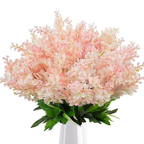 Hot Sale!Veeogra Fake Flowers,Living Room Decor,6pcs Artificial Wisteria Flowers Bouquet Silk Faux Hyacinth Flowers for Home Garden Indoor Outdoor Cemetery Fences Decoration,Faux Flowers,Pink