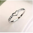 thumbnail image 1 of Hot Sale! WEANT Womens 925 Sterling Silver Love Ring Jewelry Women's Ring Hollow Set Crystal Heart Fashion Jewelry Silver L39, 1 of 8