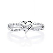 Hot Sale! WEANT Womens 925 Sterling Silver Rings Initial Heart Rings Ladies Gift Jewelry Girls Rings Wedding Rings, Silver, 8