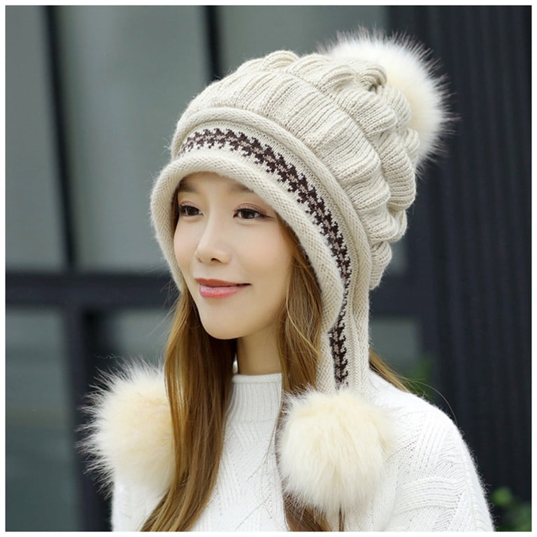 Hot Sale!! Women Winter Beanie Hat Circle Scarf Set Pompoms  display picture 3