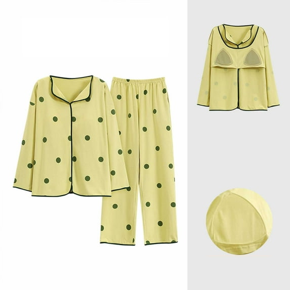 Hot Sale!! Women's Pajama Sets 2 Piece Long Sleeve Button Down Tops and Pants Pj Set V Neck Sleepwear Loungewear Chest with Pocket Women's Petite Pajama Set Petite Length Tunic Top Wide Leg Pants