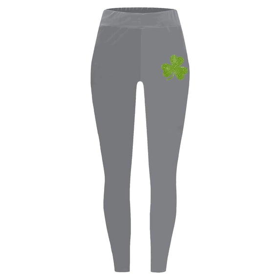 Hot Sale!! Women's St. Patrick's Day Shamrock Leggings 3D Printed Irish Green Clover Leaves High Waist Stretchy Soft Yoga Pants Women's Leggings Irish Irish Sports Leggings with Soft and Slim Butt