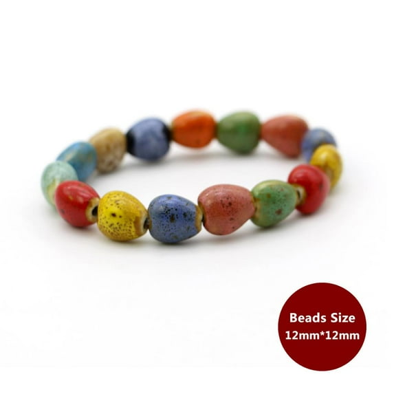 Hot Sale handmaking Heart Shaped vintage beads lady bracelet Bohemia Ceramic stone charm women Bangles fashion christmas gift