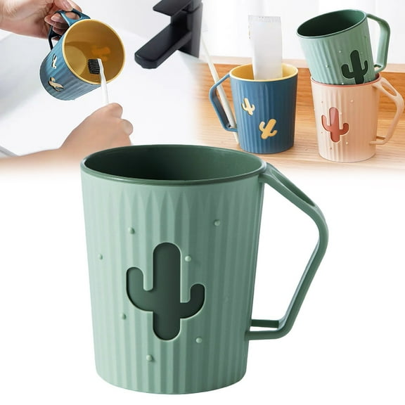 Hot Sale!npkgvia Mouthwash Cups,Bathroom Cups,Wheat Lightweight Cup Biodegradable Mug Plastic Tumbler for Water,Bath Cup,Green