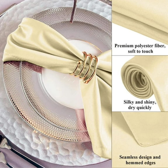 Hot Sale!npkgvia Placemats,Table Mats,6PCS Cloth Napkins 43*43cm Washable Dinner Napkins for Restaurant Wedding And Holiday Reusable Napkins Champagne,Kitchen Gadgets,Gold