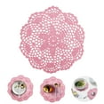 thumbnail image 1 of Hot Sale!npkgvia Placemats,Table Mats,Hand Crocheted Doilies Round Floral Crochet Lace Flower Doily French Country Placemat Crocheted Doilies 20cm,Kitchen Gadgets,Pink, 1 of 9