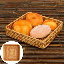 Hot Sale!npkgvia Tray,Bakeware,Rattan Serving Tray Rectangular Woven Basket Tray Natural Wicker Decorative Serving Baskets for Organizing Tabletop Kitchen Counter,Baking Supplies,Gold