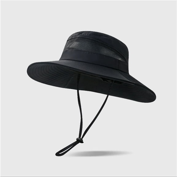 Hot Sales under $10 Black Beach Sun Straw Hats for Women GIJNRIUIUA Pebbuoy Summer Sun Hat Wide Brim Bucket Hat Adjustable Outdoor Rain Hat with Ponytail Hole for Fishing Hiking Camping Visor Hats