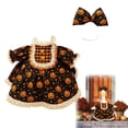 thumbnail image 1 of Hot Sales 2026 Halloween Porch Goose Outfit - Black Pumpkin Face Print Dress with Matching Bow Headband for 23 Inch Statue | Spooky Fall Clothes, Costume Set & Yard Decor, 1 of 6
