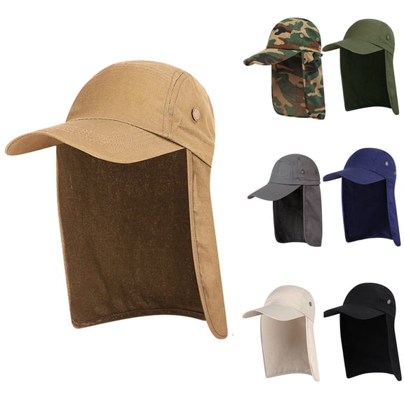 Hot Sales Under $5 Black Summer Beach Hats GIJNRIUIUA Men Womens Mountaineering Fishing Camouflage Hood Rope Outdoor Foldable Casual Bucket Hat Visor Hats
