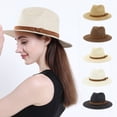thumbnail image 1 of Hot Sales Under $5 Coffee Western Cap Wide Brim Sunhat GIJNRIUIUA Peak Summer Multicolor Ladies Board Light Cap Hole Ponytail Sun Hat Baseball Cap Baseball Caps Beret Hat, 1 of 2