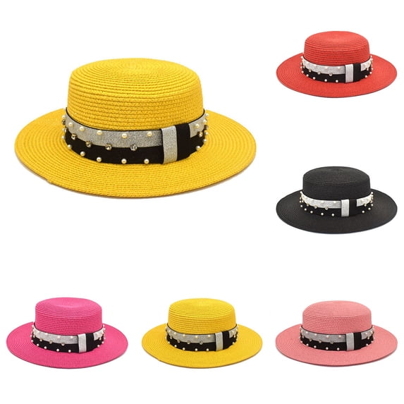 Hot Sales Under $5 Pink Cowboy Cowgirl Hats for Women Men GIJNRIUIUA Womens Sun Hat Summer Travel Sun Hat Korean Version of the Big Brim Hat Outdoor All Sun Hat Fisherman Hat Women's Fedoras