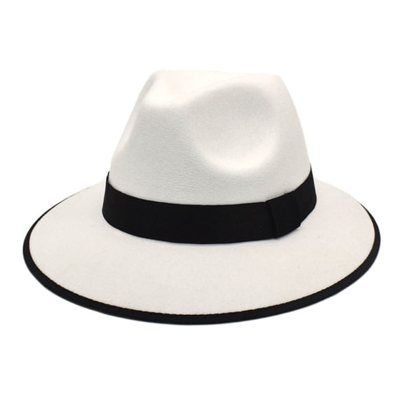 Hot Sales Under $5 White Fedora Hats GIJNRIUIUA Autumn and Winter Mens and Womens Neutral Couples Hat British Fashion Imitation Jazz Hat Black Top Hat Gentleman Hat Visor Hats