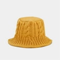 thumbnail image 1 of Hot Sales Under $5 Yellow Bucket Hats for Women GIJNRIUIUA Women's Knitted Bucket Hat Windproof Handwoven Fisherman's Hat Winter Coarse Yarn Basin Hat Sun Hats, 1 of 3