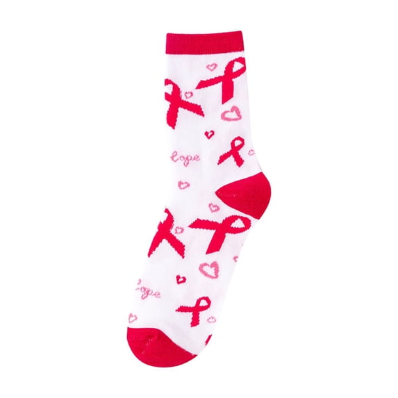 Hot Sales CNJKEHIUV Under $4 Ribbon Soft Ankle Socks for Breast Cancer Awareness Calf Socks Hot Pink One Size