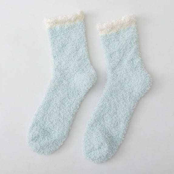 Hot Sales CNJKEHIUV Under $4 Women's Fuzzy Gripper Socks, Plush Fluffy Cozy Winter Non Slip Sleep House Socks Green One Size 1 Pair