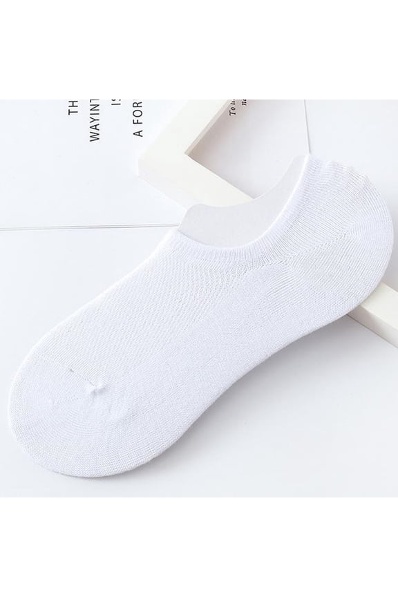 Hot Sales CNJKEHIUV Under $5 Unisex Pure Color Cotton Ankle Socks, Comfort Short Casual Sock Slippers White One Size 1 Pair